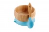 Avanchy Bamboo Suction Baby Bowl + Spoon (Blue)
