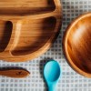 Avanchy Bamboo Suction Baby Plate + Spoon (Blue)