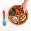Avanchy Bamboo Suction Baby Plate + Spoon (Blue)