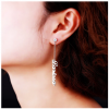 Customized Dangling Name Earrings with Crystal Studs