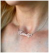 Personalized Name Necklace With Diamond Textured Heart