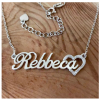 Personalized Name Necklace With Diamond Textured Heart
