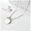 Personalized Round Disc Necklace with Charm