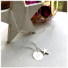 Personalized Round Disc Necklace with Charm