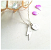 Personalized Round Disc Necklace with Charm