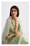 Unstitched Embroidered & Printed Lawn with chiffon /lawn Dupatta (Green ) - New Coco by Zara Shajhan