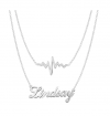 Layered Name Necklace with Heartbeat