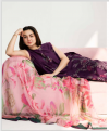 New coco by Zara Shajhan Unstitched Embroidered  Printed Lawn with chiffon /lawn Dupatta - Purple