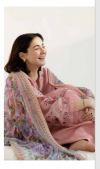 Coco by Zara Shajhan Unstitched Embroidered & Printed Lawn with chiffon /lawn Dupatta