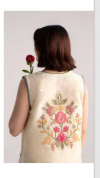 Unstitched Embroidered Printed Lawn with chiffon /lawn Dupatta (Gold) - New coco by Zara Shajhan