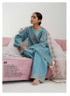New coco by Zara Shajhan Blue Unstitched Embroidered Printed Lawn  with chiffon /lawn Dupatta
