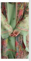 New coco by Zara Shajhan Green Unstitched Embroidered Printed Lawn with chiffon /lawn Dupatta