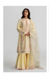 New coco by Zara Shajhan Golden Unstitched Embroidered Printed Lawn with chiffon /lawn Dupatta