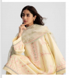 New coco by Zara Shajhan Golden Unstitched Embroidered Printed Lawn with chiffon /lawn Dupatta