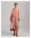 Pink Unstitched Embroidered Printed Lawn with chiffon /lawn Dupatta -  New coco by Zara Shajhan