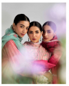 New coco by Zara Shajhan Red Unstitched Embroidered Printed Lawn with chiffon /lawn Dupatta