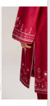 New coco by Zara Shajhan Red Unstitched Embroidered Printed Lawn with chiffon /lawn Dupatta