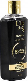 L'ile deS Dusky Black Dark Tanning Oil, Hypoallergenic & Water Resistant Moisturizing