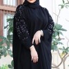 Black Abaya With Embroidery Design