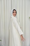 Designer white & beige Abaya with inside dress & scarf