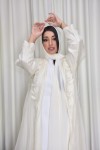 Designer white & beige Abaya with inside dress & scarf