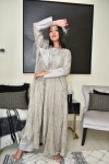 Designer self printed double side fabric Abaya with dress inside