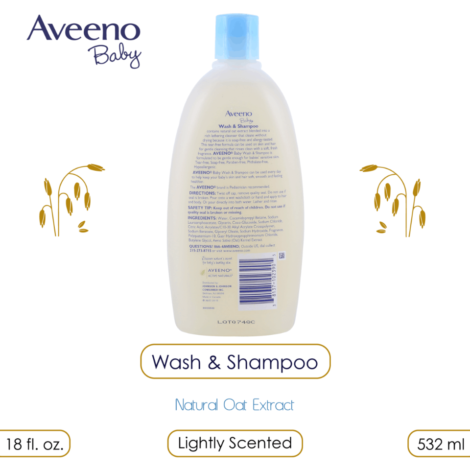 Aveeno Baby Wash & Shampoo, 532ml