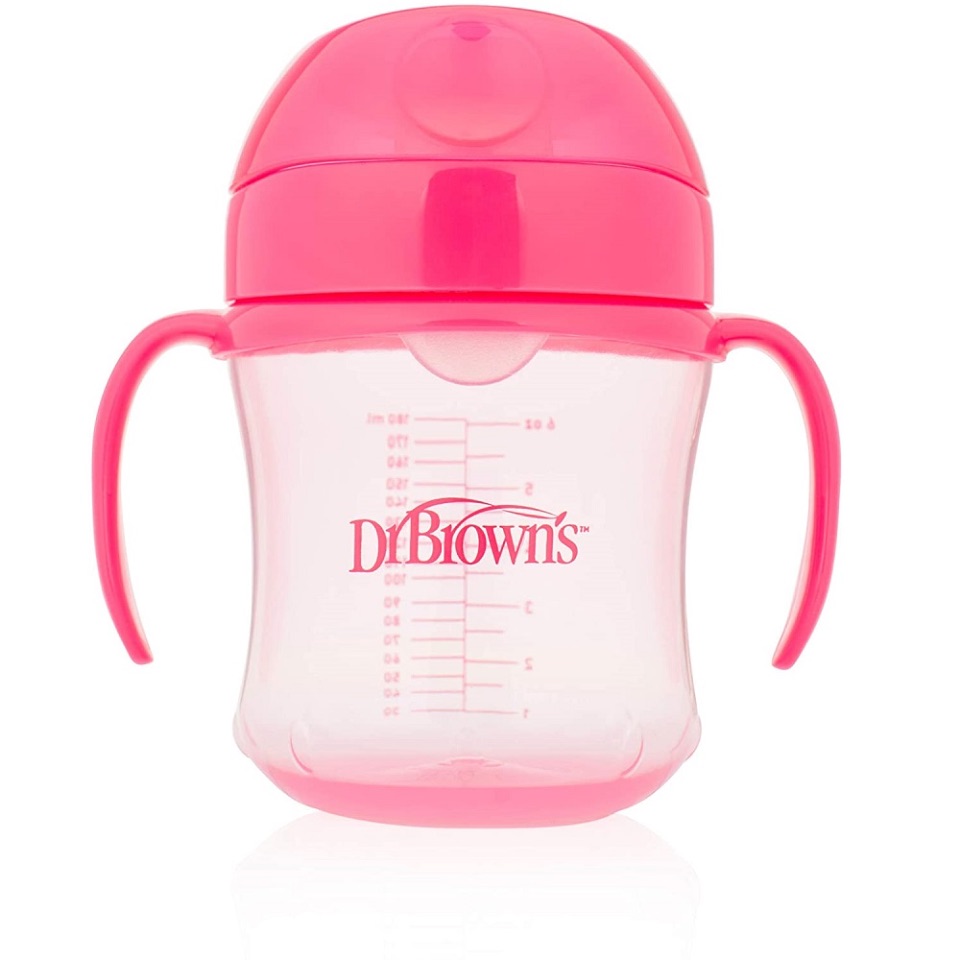 Dr Browns 6 oz/180 ml Soft-Spout Transition Cup w/ Handles – Pink