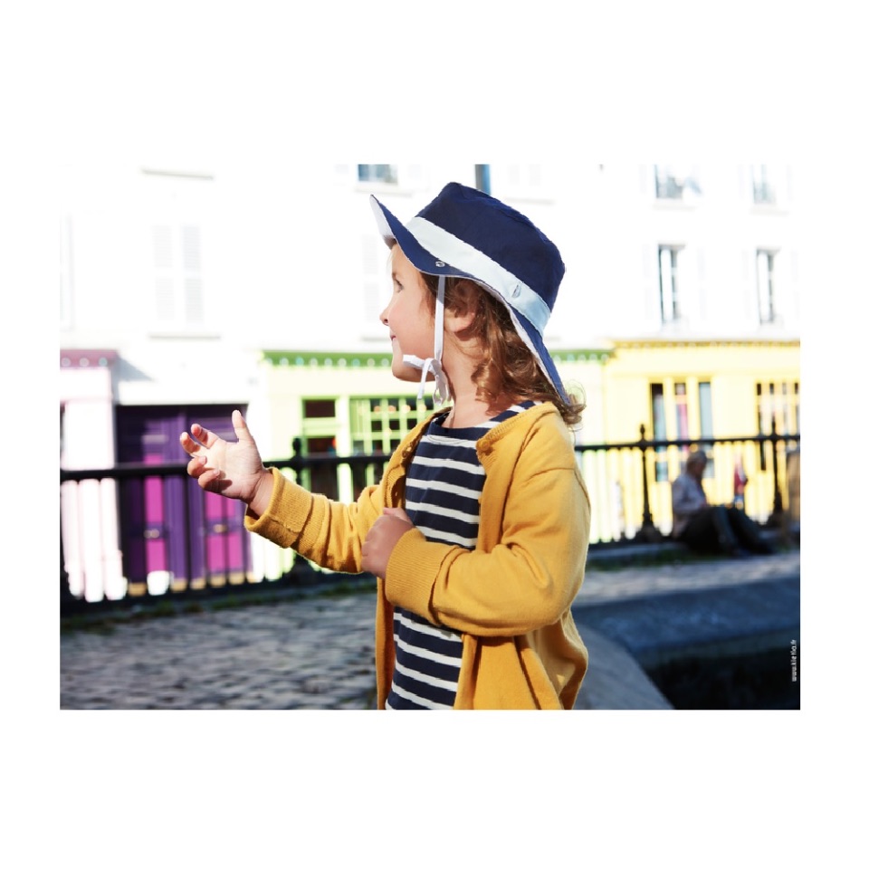 Ki ET LA, SUN HAT KAPEL Panama Navy Anti-UV, Reversible 4-6 Yrs, 54 cm