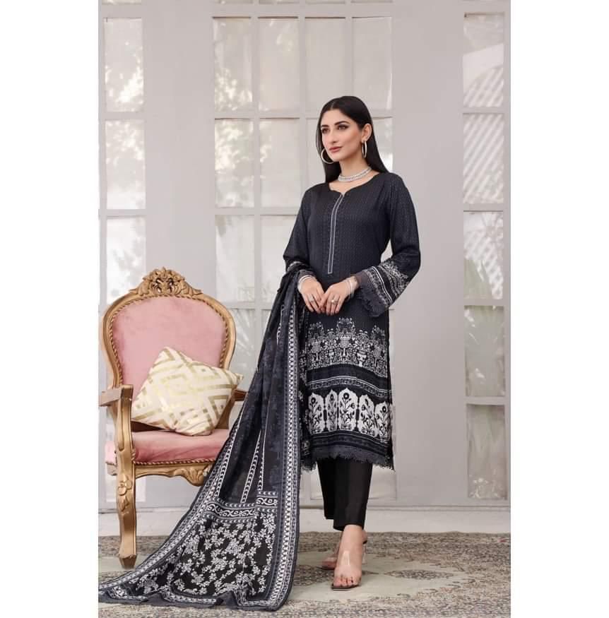 ERUM MISHA Printed Cotton Unstitched Dress Material For Women