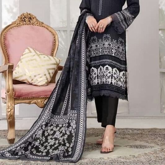 ERUM MISHA Printed Cotton Unstitched Dress Material For Women