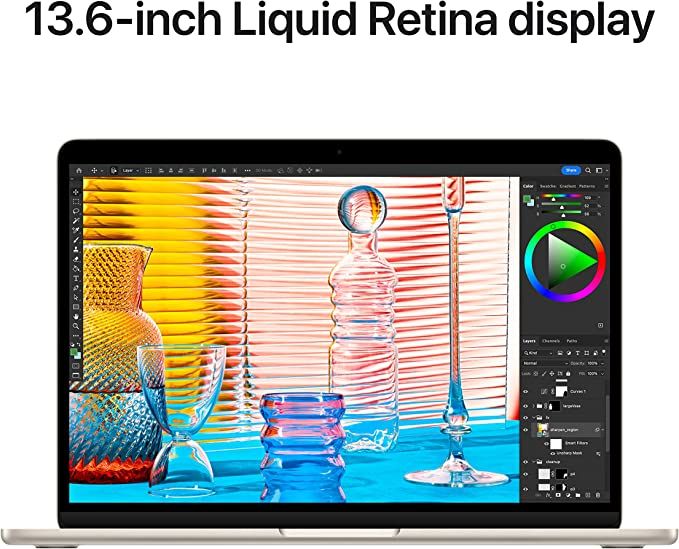 MacBook Air M2 Chip,8GB Unified Memory, 256GB SSD Storage, 16-core Neural Engine, 13.6-inch - Starlight