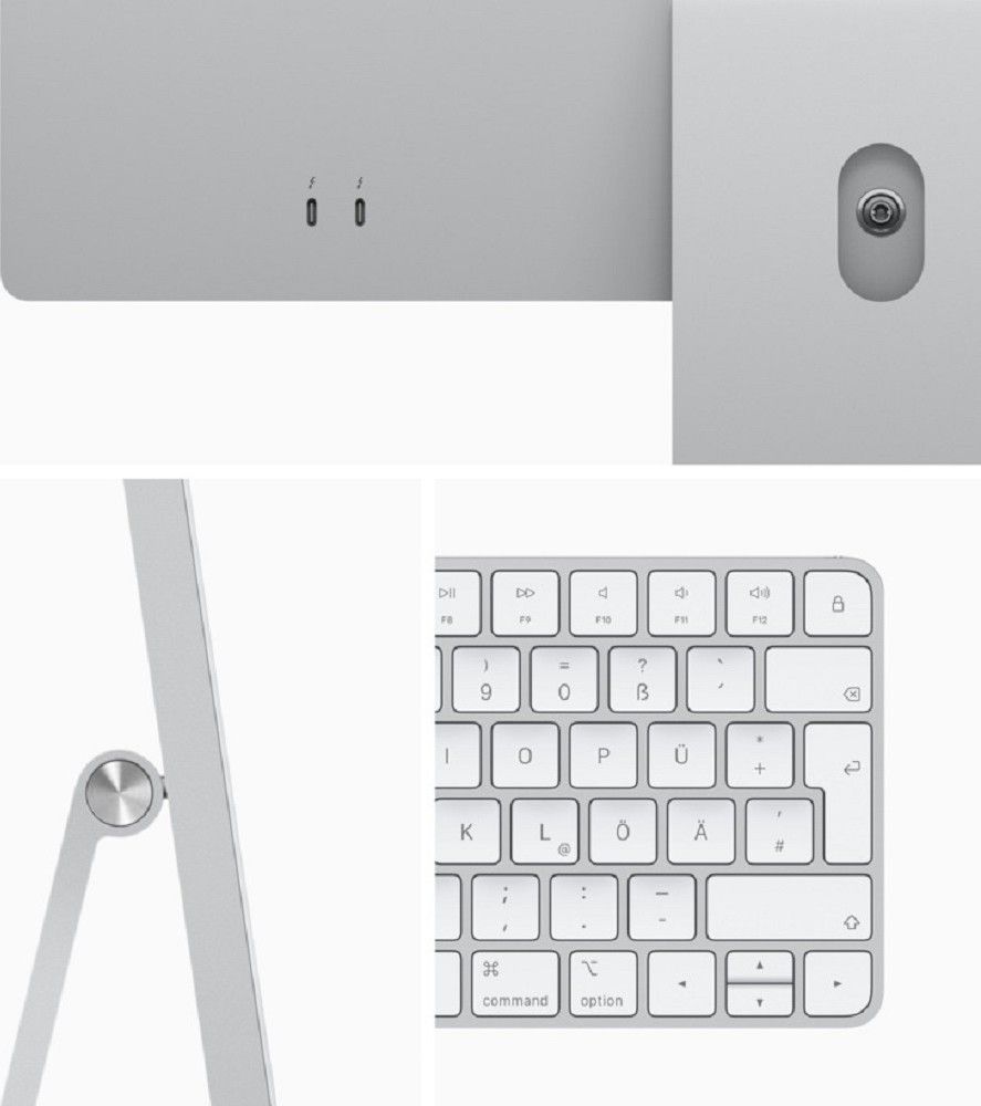 Apple iMac 24 inch (2021) M1 chip with 8-Core CPU, 7-Core GPU, 256GB storage¹, 8GB unified memory, 24-inch - Silver Color MGTF3B/A