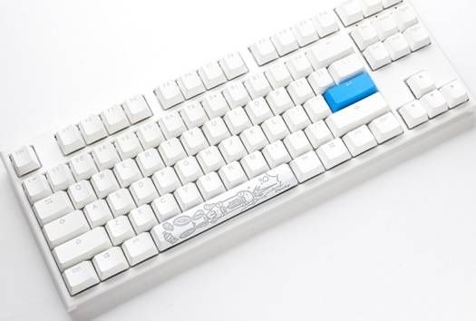 Ducky One 2 TKL RGB, Cherry Speed Silver Switch,Type-C USB, RGB Backlit , PBT Double-shot, Seamless Font - White