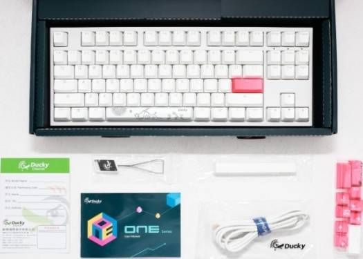 Ducky One 2 TKL RGB, Cherry Speed Silver Switch,Type-C USB, RGB Backlit , PBT Double-shot, Seamless Font - White