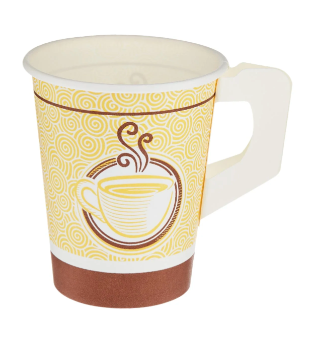 Printed Single Wall Paper Cups With Handle 1000 Pieces