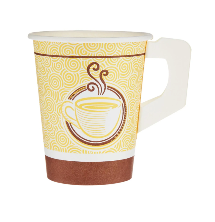 Printed Single Wall Paper Cups With Handle 1000 Pieces