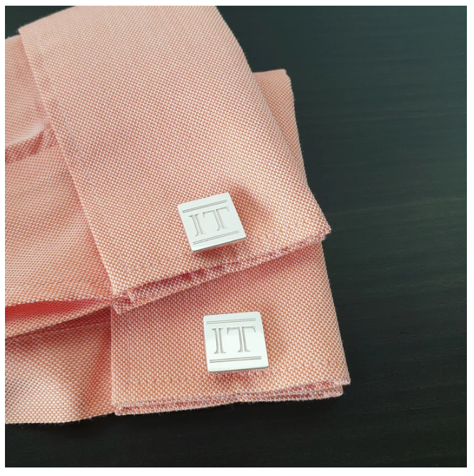 Customized Square Cufflinks with Initials Monogram