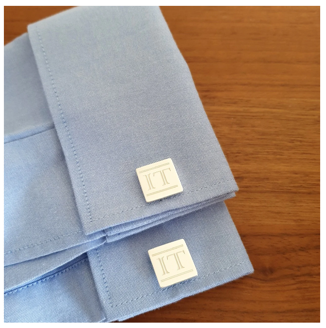 Customized Square Cufflinks with Initials Monogram