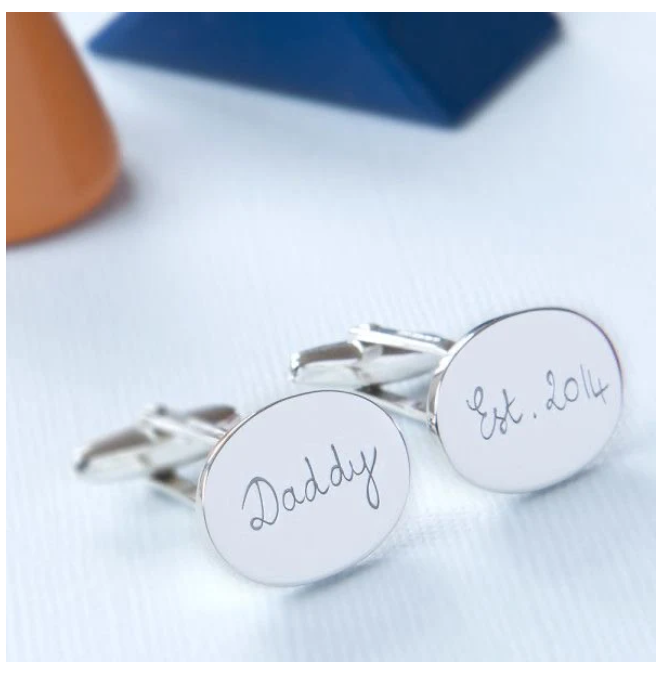 Personalized Oval Shaped Cufflinks with Engraving