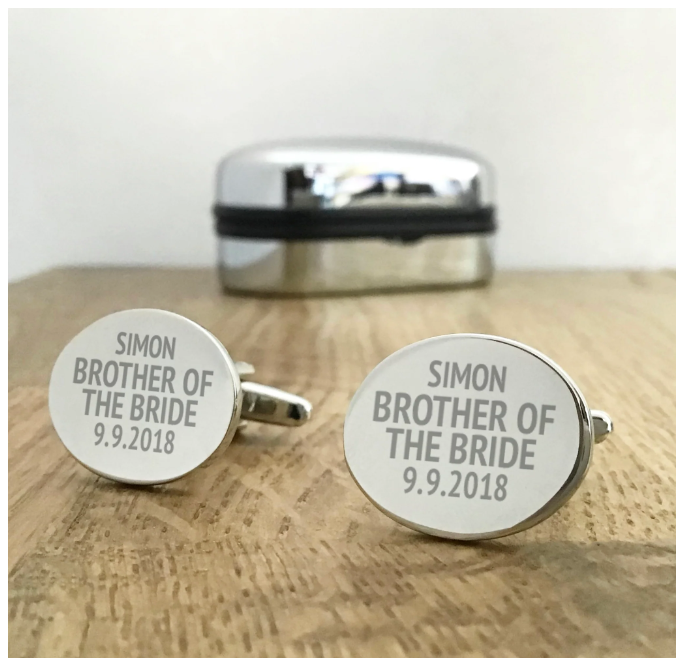 Personalized Oval Shaped Cufflinks with Engraving
