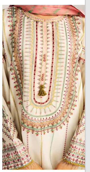 New coco by Zara Shajhan Unstitched Embroidered & Printed Lawn with chiffon /lawn Dupatta - White