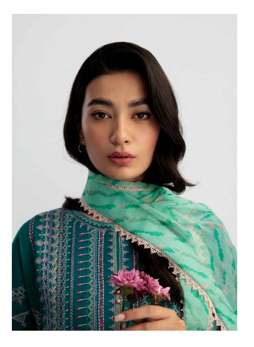 Unstitched Embroidered Printed Lawn with chiffon /lawn Dupatta - New coco by Zara Shajhan