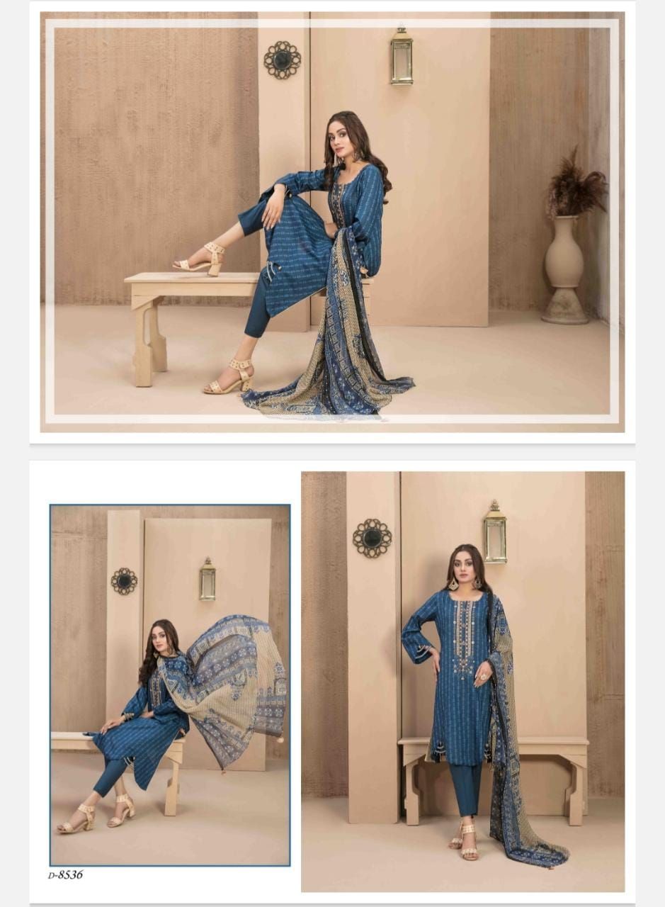 Shahid Tawakkal New Embroidered Digital Printed Lawn Shirt - Chiffon Dupatta