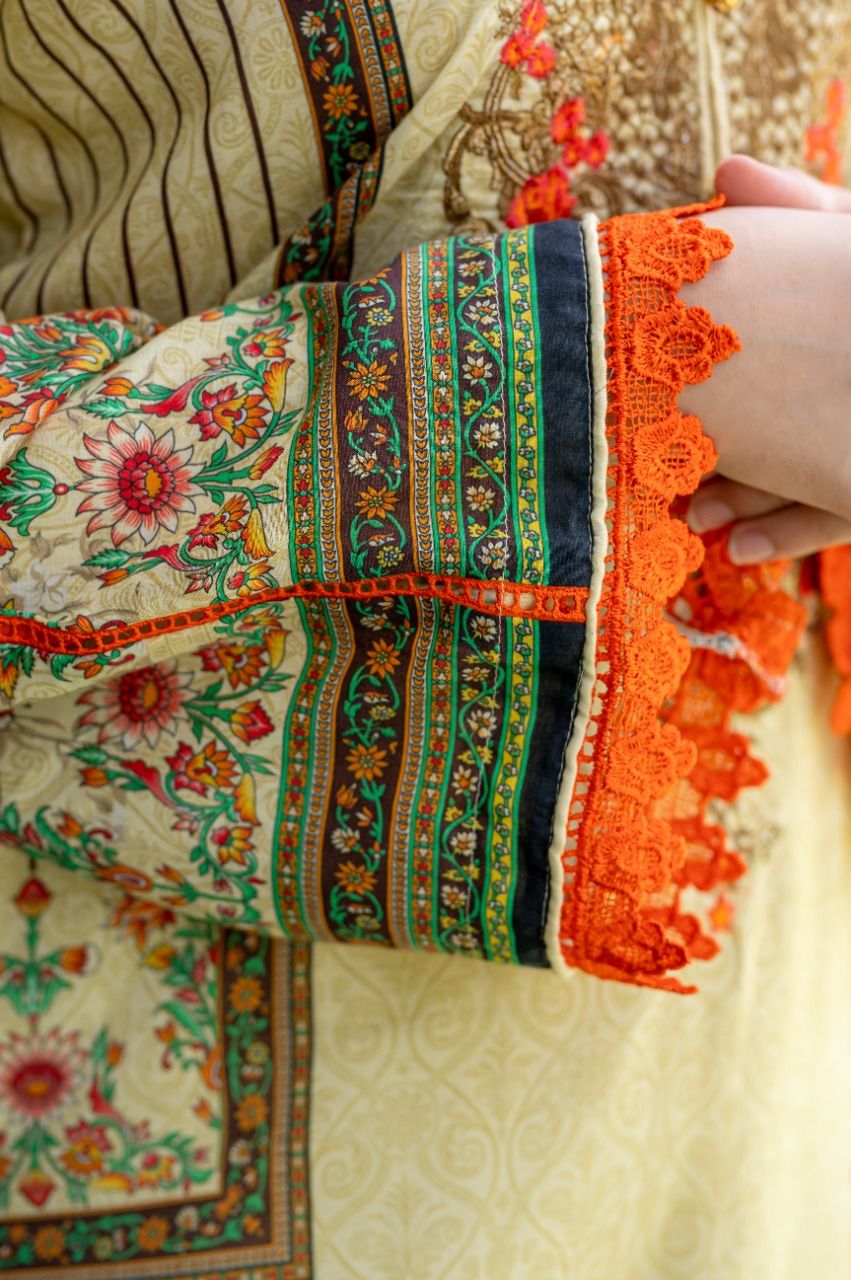 Lawn Embroidered 3Pcs Stitched Suit-1