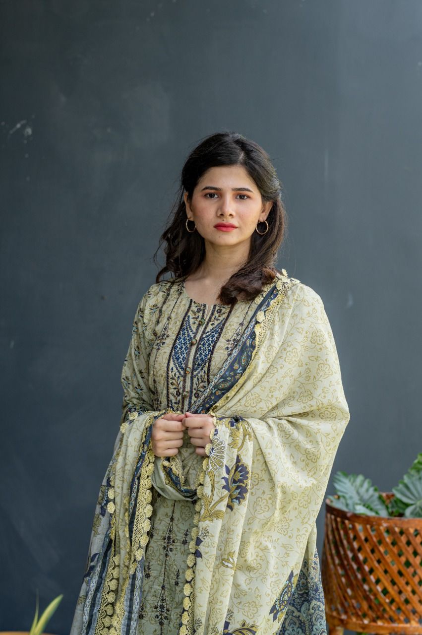 Lawn Embroidered 3Pcs Stitched Suit-2