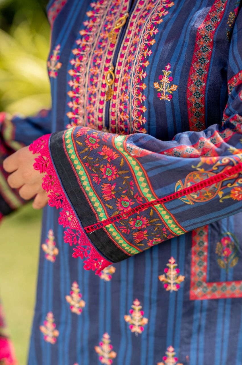 Lawn Embroidered 3Pcs Stitched Suit - 5