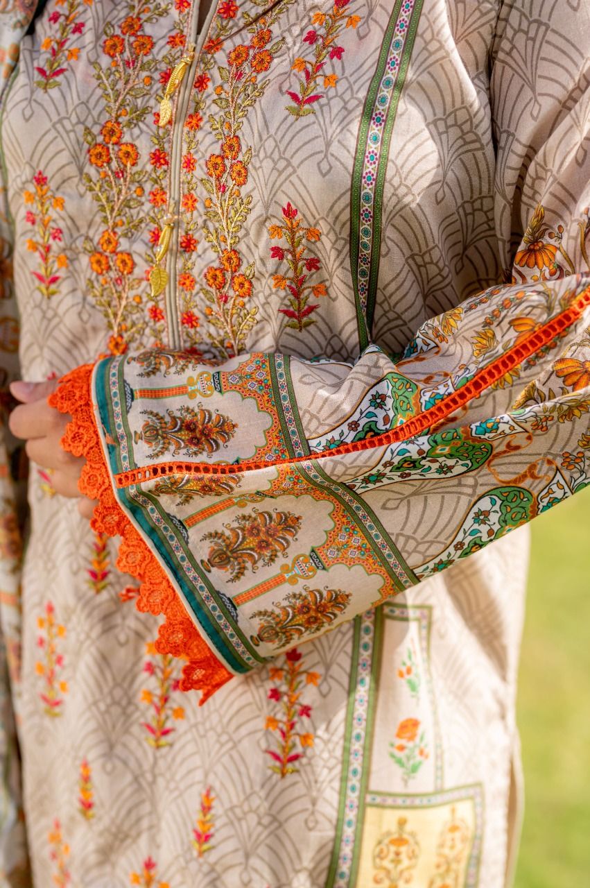Lawn Embroidered 3Pcs Stitched Suit - 7