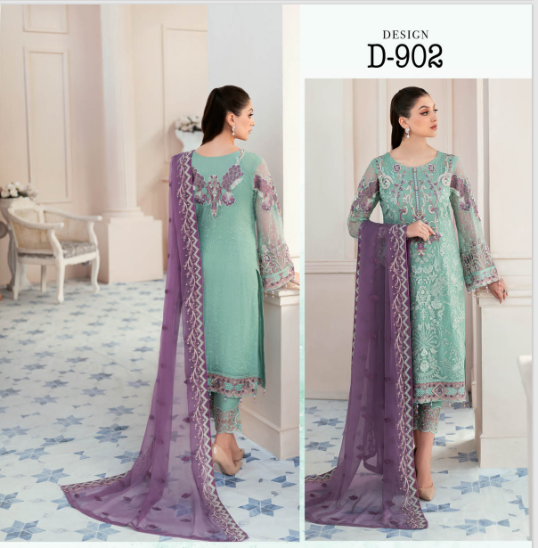 Rangoon by Ramsha unstitched Embroidered Chiffon Luxury - D 902
