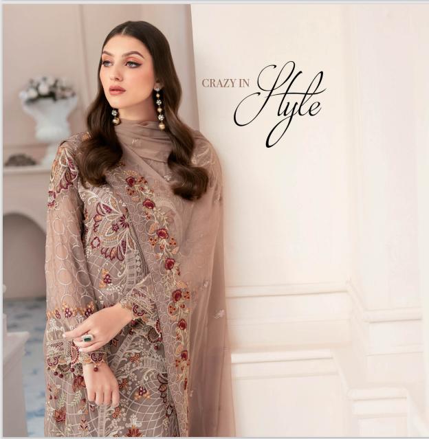 Rangoon by Ramsha unstitched Embroidered Chiffon Luxury - D 905